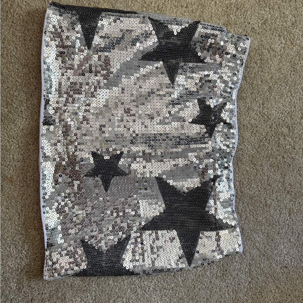 SHEIN Silver Sequin Skirt NEVER WORN